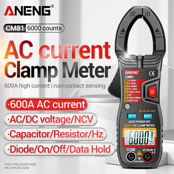 Taşınabilir Kelepçe Metre Dijital Multimetre Voltmetre Ommetreler Direnç Kapasite AC DC Akım Gerilim Elektrik Test Cihazı