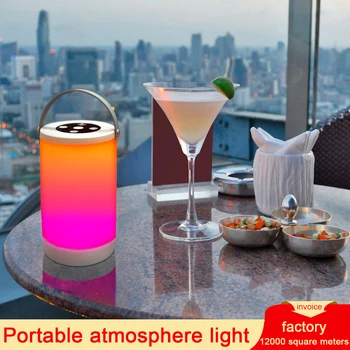 Taşınabilir LED Atmosfer Masa Lambası Başucu Kapalı Dekorasyon Yatak Odası Gece Lambası Ev masa lambası USB RGB Renkli Neon Hediye