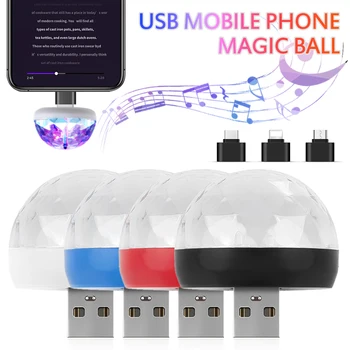 Taşınabilir Mini USB LED disko DJ sahne ışık aile parti topu renkli ışık çubuğu kulübü sahne etkisi lambası cep telefonu aydınlatmaları