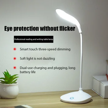Taşınabilir Ofis Dokunmatik Karartma Masa Lambası şarj edilebilir pil LED Standı Yatak Odası Göz Koruması masa lambası Masa Üstü Fenerler