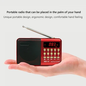 Taşınabilir Radyo Cep Boyutu USB Powered Mini Multifunctionl FM Radyo Yaşlı Dijital FM MP3 Çalar Hoparlör
