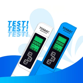 TDS / EC tester ölçer Dijital Su Kalitesi Test Kalem Saflık Filtre Su Kalitesi Sıcaklık Monitör EC İletkenlik PPM Testi