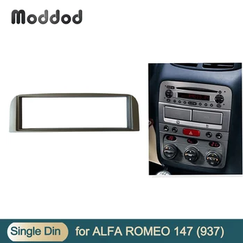 Tek Bir Din Fascias Radyo ALFA ROMEO 147 için Stereo CD DVD Paneli Dash Takma Kurulum Kiti Trim Gümüş DVD Çerçeve çerçeve