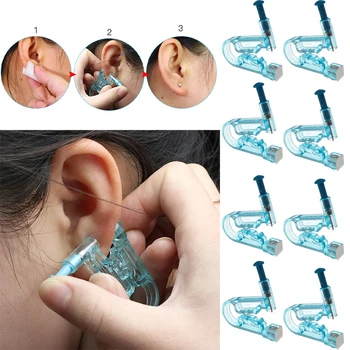 Tek kullanımlık Güvenli Steril Kulak Piercing Cihazı Tragus Kıkırdak Spiral Ağrısız Piercing Aracı Küpe Damızlık göbek takısı