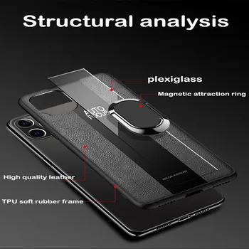 Telefon kılıfı için manyetik halka iphone 12 11 Pro X 7 6 6S 8 Artı XR XS Max Porsche deri kılıf iphone 11 telefon kılıfları
