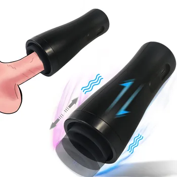 Teleskopik mastürbasyon kupası Erkek Masturbator Penis Egzersiz Eğitmeni Vibratör Yetişkin Seksi Ürünler Seks Oyuncakları Makinesi Erkekler için 18 % Eşcinsel