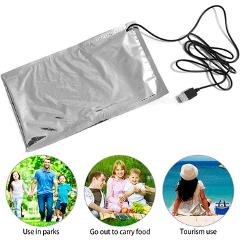 Termostat arayüzü ısıtma çantası taşınabilir USB arayüzü öğle yemeği süt şişesi ısıtma plakası termal gıda ısıtıcı ped