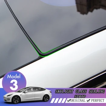 Tesla Modeli 3 Araba Rüzgar Gürültü Azaltma Sessiz Mühür Kiti Tesla Aksesuarları Çatı Penceresi Cam Sızdırmazlık Su Geçirmez Kauçuk Şerit
