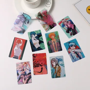 Testere Adam Plastik Kartları Posteri Cosplay Anime Denji Makima Güç Pochita Koleksiyonu Sahne Hediyeler