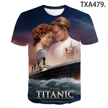 Titanic Desen Kısa Kollu Leonardo DiCaprio T-shirt Erkek Kız Çocuklar 3D Baskılı Streetwear Serin Erkekler Kadınlar Tops 2022 Yaz Yeni