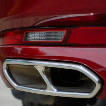 Tonlinker Dış çift değişken 2-4 Kuyruk boğaz Kapak sticker Peugeot 508 2019 için Araba Styling 2 ADET Paslanmaz çelik Etiket