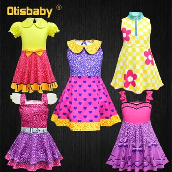 Toptan lot 2-10 Yıl Çocuk Lol Giysileri Çocuk Gökkuşağı Lol Kostümleri Kızlar için Prenses Doğum Günü Partisi Tatil Lol Kız Elbise