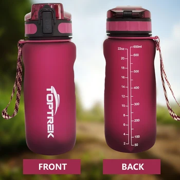 Toptrek Spor Su Şişesi 650 ML / 1000 ML BPA Ücretsiz Drinkware Açık Içme Su Şişesi Protein Shaker Sızdırmaz Benim İçecek Şişesi