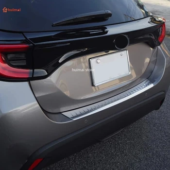 Toyota Yaris için XP210 2020 2021 Paslanmaz Gümüş Siyah Arka Gövde Dış Tampon koruma Plakası Koruyucu Güvenlik Kapak Araba Styling