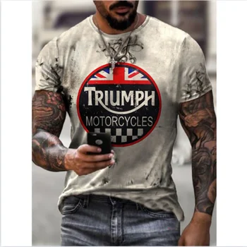 Triumph 3d baskı T-shirt, Harajuku yaz erkek kısa kollu tişört büyük boy moda, yeni 2022 sıcak satış erkek tişört