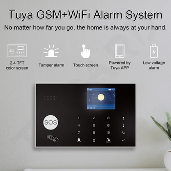TUGARD G30 Tuya Akıllı WiFi gsm ev alarmı Güvenlik Sistemi Kablosuz 433MHz Hırsız Kiti ile Yangın Duman Dedektörü
