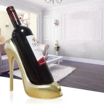 Tutucu şişe rafı Topuk Ekran Tek Ayakkabı Yüksek Şampanya Standı Cam Buzdolabı Organizatör Depolama Rafları Metal Severler