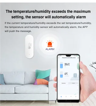 Tuya Akıllı Ev Monitör Wifi Sıcaklık Ve Nem Sensörü Otomasyon Kapalı İzleme Alexa Ve Google Ev İle Çalışmak