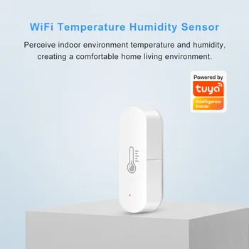 Tuya Akıllı WiFi Sıcaklık Ve Nem Sensörü Akıllı Ev Kapalı Higrometre Denetleyici İzleme Alexa Google Asistan İle