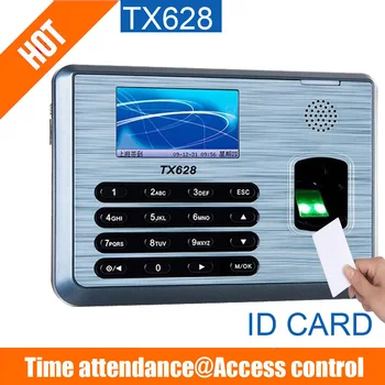 TX628 3 inç renkli ekran Yeni S30 TX628 TCP / İP RS232 / 485 biyometrik parmak izi saat seyirci kaydedici zaman saati SDK