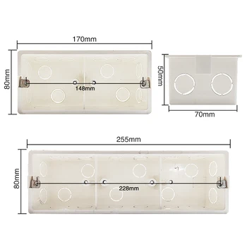 UBARO Duvar Soketi ışık anahtarı Kurulum Gizli Kutu PC Plastik Yanmaz Malzeme Beyaz Yüzey Çıkış Bağlantı Çok Durumda
