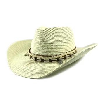 Unisex hatStraw fedoras kovboy şapkaları kadınlar ve erkekler için plaj şapkası yaz açık kap kovboy şapkası sertissage kabuk şapka Sıkma şapka