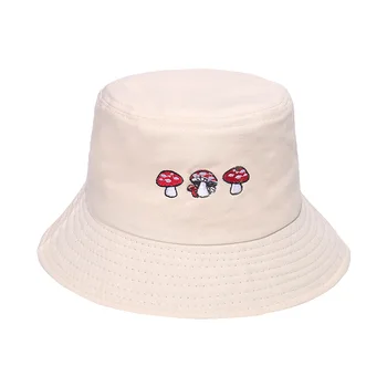 Unisex Işlemeli Mantar Katlanabilir panama Kova Şapka Plaj güneş şapkası Sokak Şapkalar Balıkçı Açık Kap Erkek ve Kadın Şapka