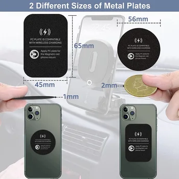 Untoom Metal Plaka Manyetik Araç Telefonu Tutucu Telefon Mıknatıs Etiket Desteği iPhone için Kablosuz Şarj 13 12 Pro Max Samsung