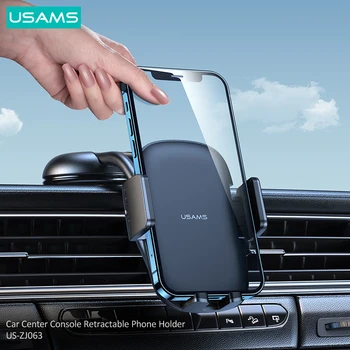 USAMS Enayi Araba telefon tutucu Merkezi Konsol Geri Çekilebilir telefon tutucu Standı Araba GPS takoz desteği iPhone Xiaomi HUAWEİ İçin