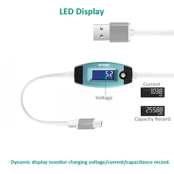 USB C Tipi Kablo LED Ekran Talimat USBC Veri Hızlı Şarj Koruyun Tel Telefon Realme için POCO Redmi Oneplus USB-C Şarj Kablosu