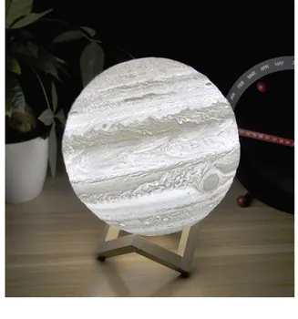 USB renkli 3D baskı jüpiter lamba gezegen ışık yıldız uzaktan kumanda şarj edilebilir yatak odası ev dekor gece ışıkları çocuk hediyeler