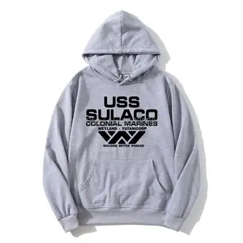 USCSS Nostromo Hoodie Alien USS Sulaco Colonial Marines Yabancılar Kapalı Dünya Unisex Erkekler Polar Hoodies Kapüşonlu Sweatshirt Streetwear