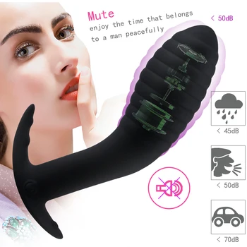 Uzaktan Kumanda Anal Vibratör prostat masaj aleti Yapay Penis Butt Plug USB Şarj 10 Stimülasyon Desen Silikon Anüs Seks Oyuncak Erkekler için