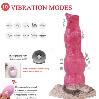 Uzun Hayvan At Yapay Penis Vibratörler Anal 10 Modları Titreşimli Uzaktan Yumuşak Silikon Seks Oyuncak Kadın Anal Vantuz İle
