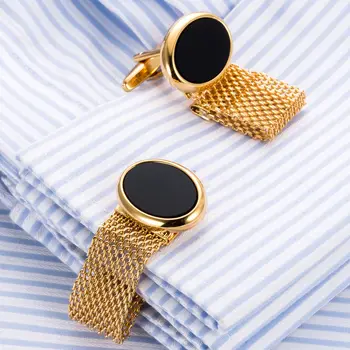VAGULA Yeni Kol Düğmeleri En Lüks Marka Düğün Hediyesi Palamut Gemelos 24 K Altın Renk Takım Elbise Gömlek kol düğmeleri Punk Zincir Düğmesi 797