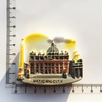 Vatikan İtalya Roma yaratıcı turizm anıt el sanatları el boyalı manyetik etiket buzdolabı