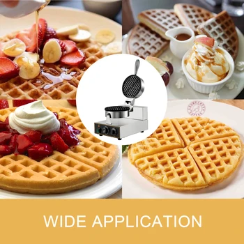 VEVOR Elektrikli Waffle makinesi Tek / Çift kafa 180mm Yapışmaz Plaka Kek Pişirme Makinesi Yuvarlak Waffle Gaufriers Mutfak Aletleri