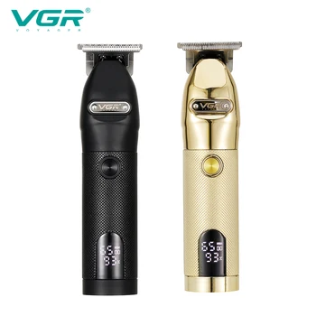 VGR Yeni Stil Elektrikli Saç Kesme Yüksek Güç Tıraş Makinesi LCD Şarj Edilebilir Metal Kesme Elektrikli Saç Kesme Makinesi V-275