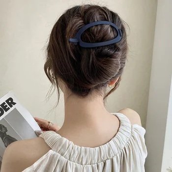 Vintage Büyük Mat Firkete At Kuyruğu Klip Moda Hollow Out saç tokası Tokalarım Kadınlar İçin Headdress Moda saç aksesuarları Yeni