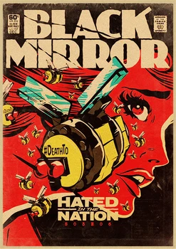 Vintage Klasik Film Siyah Ayna-BBC Posteri Boyama Retro Poster Kraft Kağıt Ev Bar Duvar Dekor Çıkartmaları