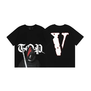 VLONE kısa kollu kadın çift gevşek sokak T-shirt hip-hop eğilim erkek pamuk rahat mektup baskı V926256