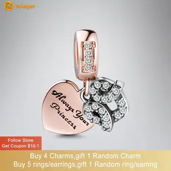 Volayer 925 Ayar Gümüş Boncuk Kalp Sonsuzluk Sembolü Charms fit Orijinal Pandora Bilezik veya Kolye Kadınlar DIY Takı