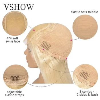 VSHOW 180 %210 %613 13x4 Dantel Ön İnsan Saç Peruk Ön Koparıp Tutkalsız Brezilyalı Düz Sarışın Şeffaf Dantel Ön Peruk
