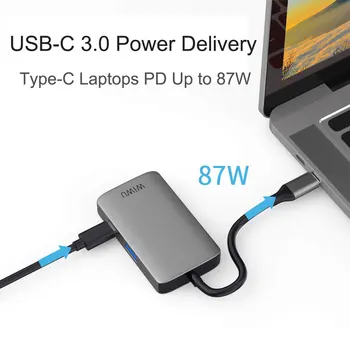 WIWU 5 in 1 USB Hub Çoklu Bağlantı Noktaları VGA HDMI macbook adaptörü Pro C Tipi Hub 3.5 mm Ses USB Splitter Samsung Huawei için USB Hub