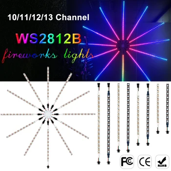 WS2812B LED havai fişek ışık 10/11/12/13 Kanal yuvarlak Panel WS2812 5050 RGB ayrı Ayrı adreslenebilir Led şerit 10Led 15Led DC5V