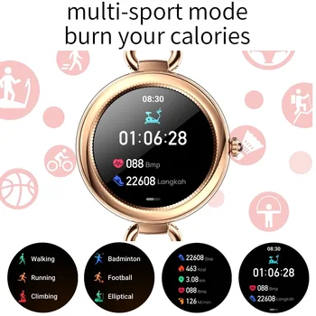 Xiaomi alt marka kadın su geçirmez bağlı saat, güzel bilezik, kalp atış hızı uyku monitörü, Android İOS hediye, 2022