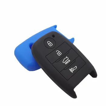 Xinyuexin silikon kauçuk araba anahtarı Kapağı FOB Vaka KİA Optima Sorento Carens 4 Düğmeler Akıllı Uzaktan Tutucu Çanta Araba Aksesuarları