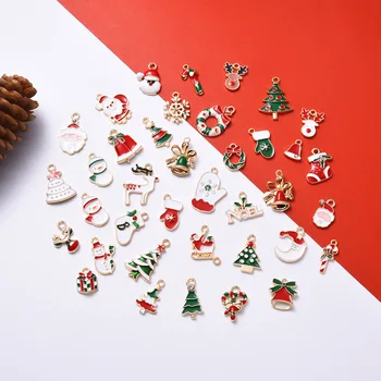 XuQıan Emaye ıle 38 Adet Sıcak Satış Noel kolye uçları Bilezik Kolye Küpe Craft Yapımı ıçin P0050