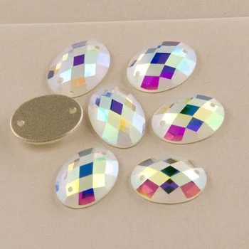 YANRUO 2051MTH Tüm Boyutları AB Oval Mat Dikiş Kristaller DIY Taş Glitter Strass Düz Arka Cam Rhinestones İğne