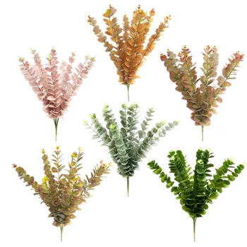 Yapay Dalları Yeşil Simülasyon Bitki Yaprakları Plastik ipek çiçek Okaliptüs Farsça Çim Simülasyon Bitki Ev Dekorasyon